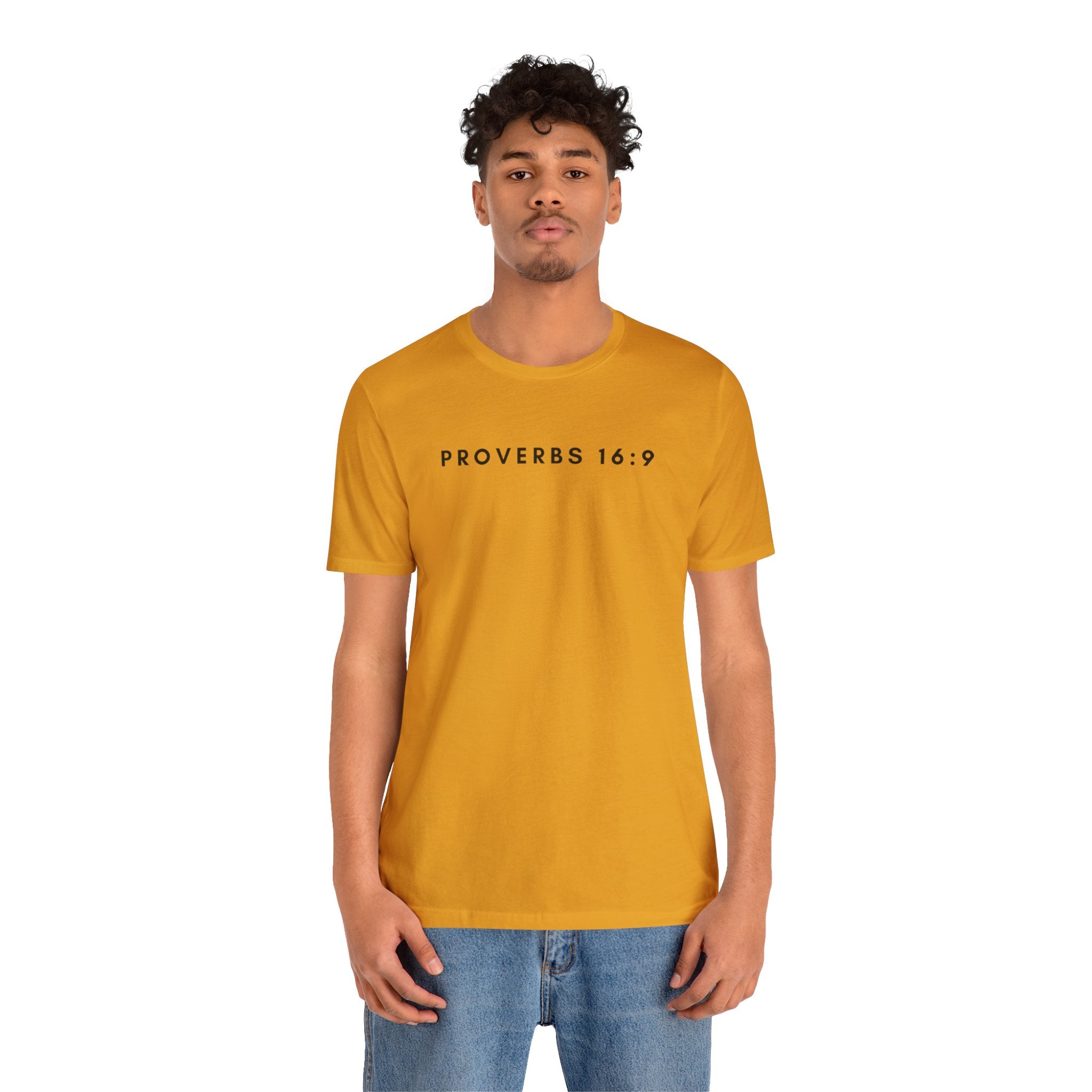 Proverbs 16:9 Tee (Black Text)