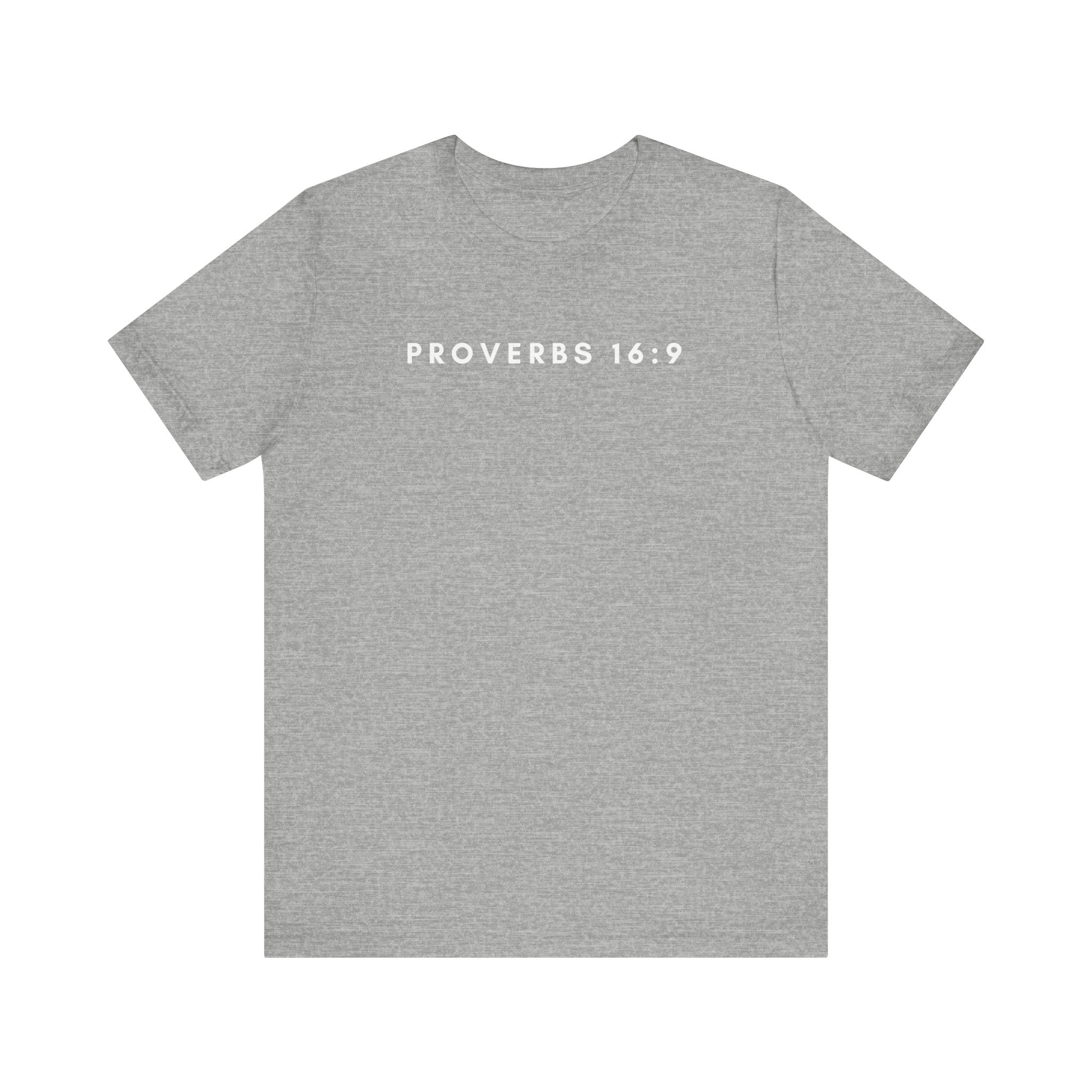 Proverbs 16:9 Tee (White Text)