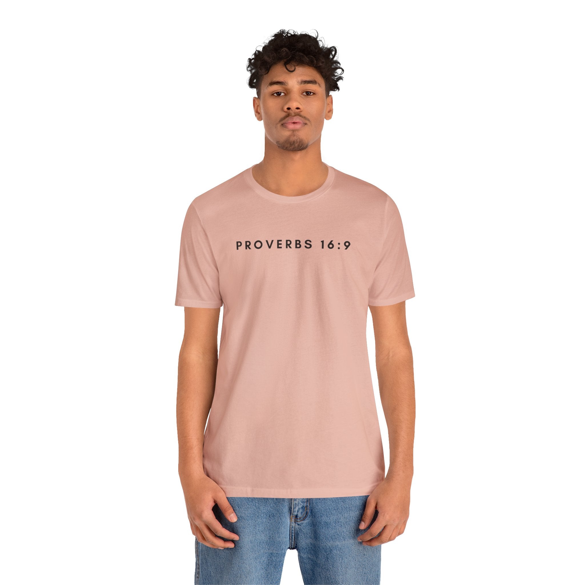 Proverbs 16:9 Tee (Black Text)