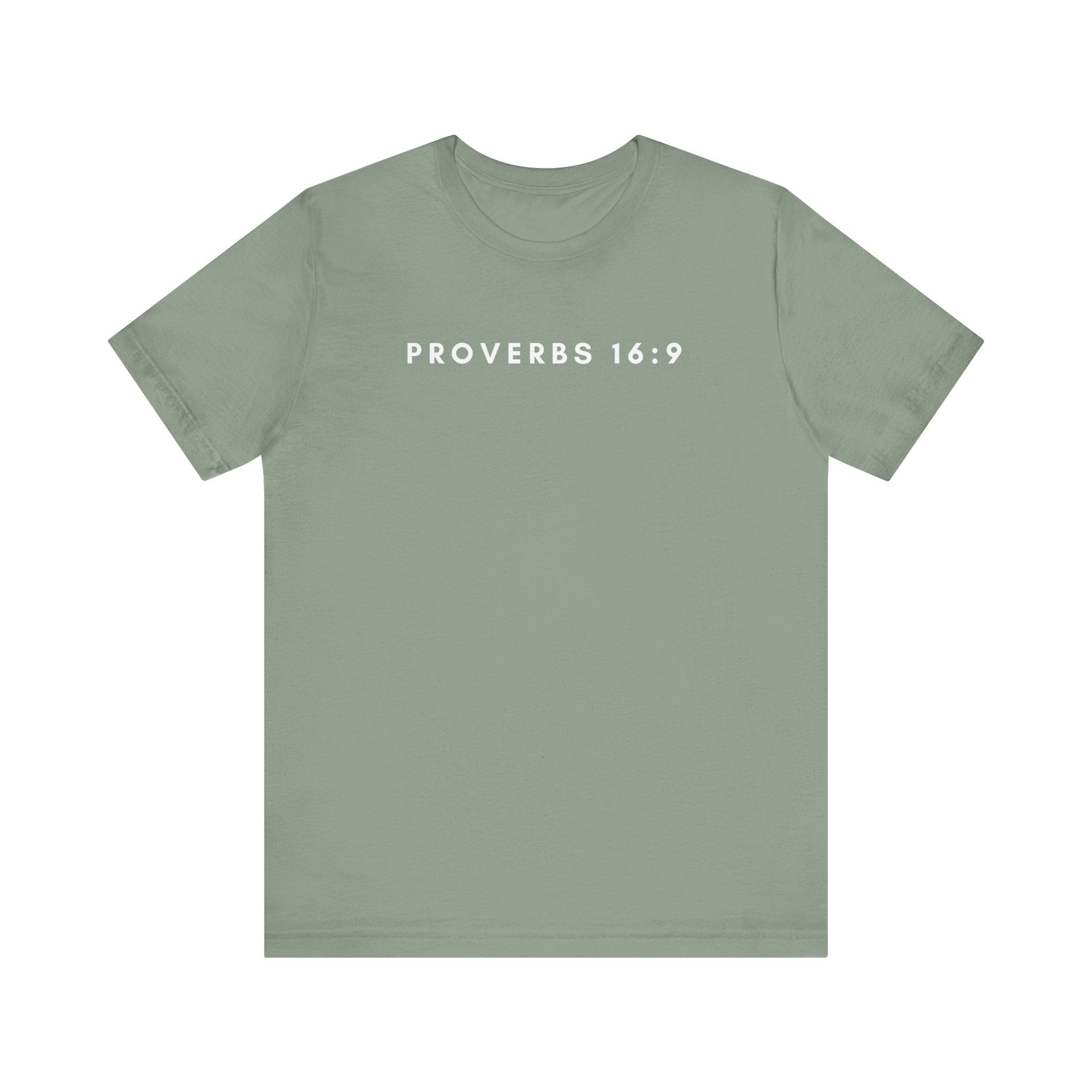 Proverbs 16:9 Tee (White Text)