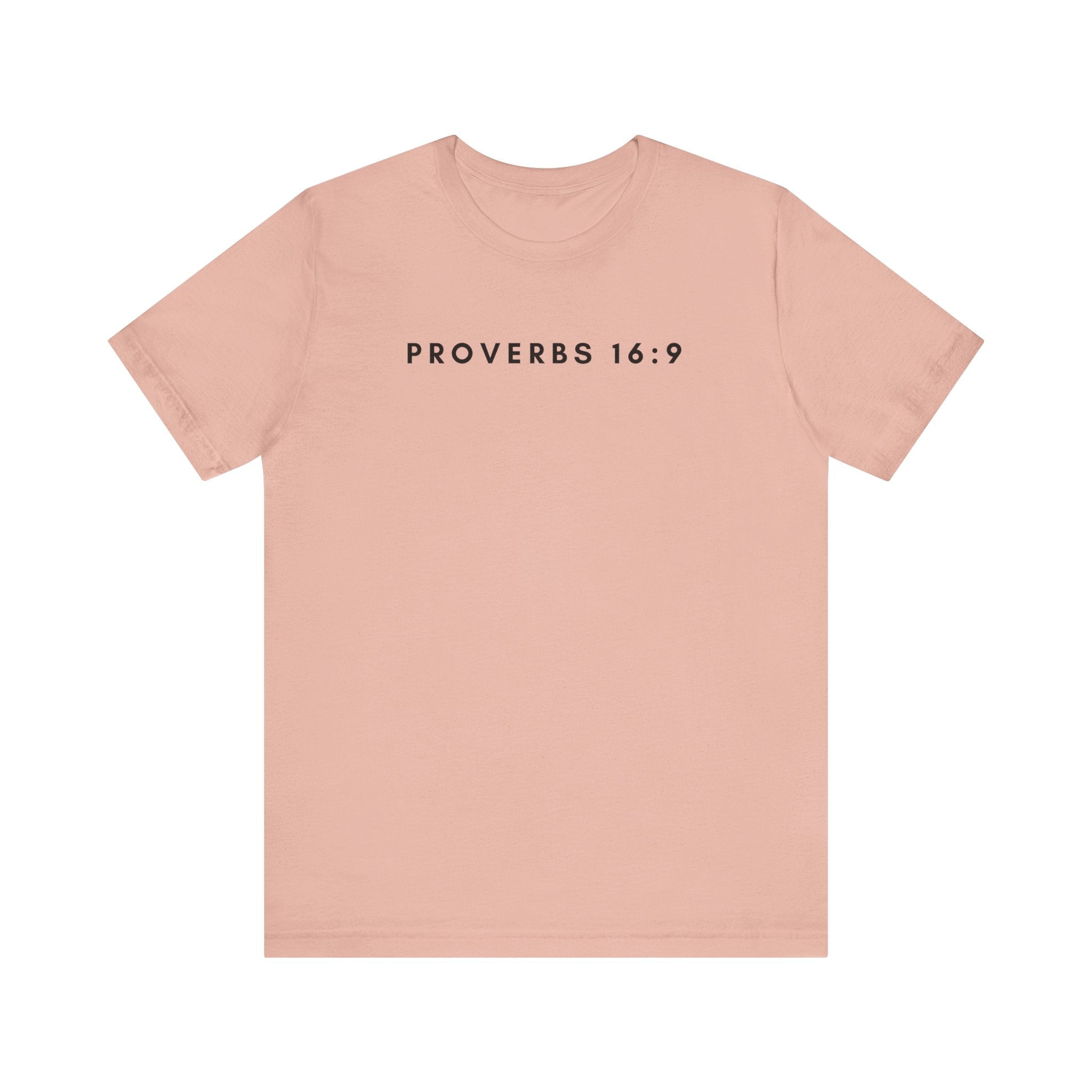 Proverbs 16:9 Tee (Black Text)
