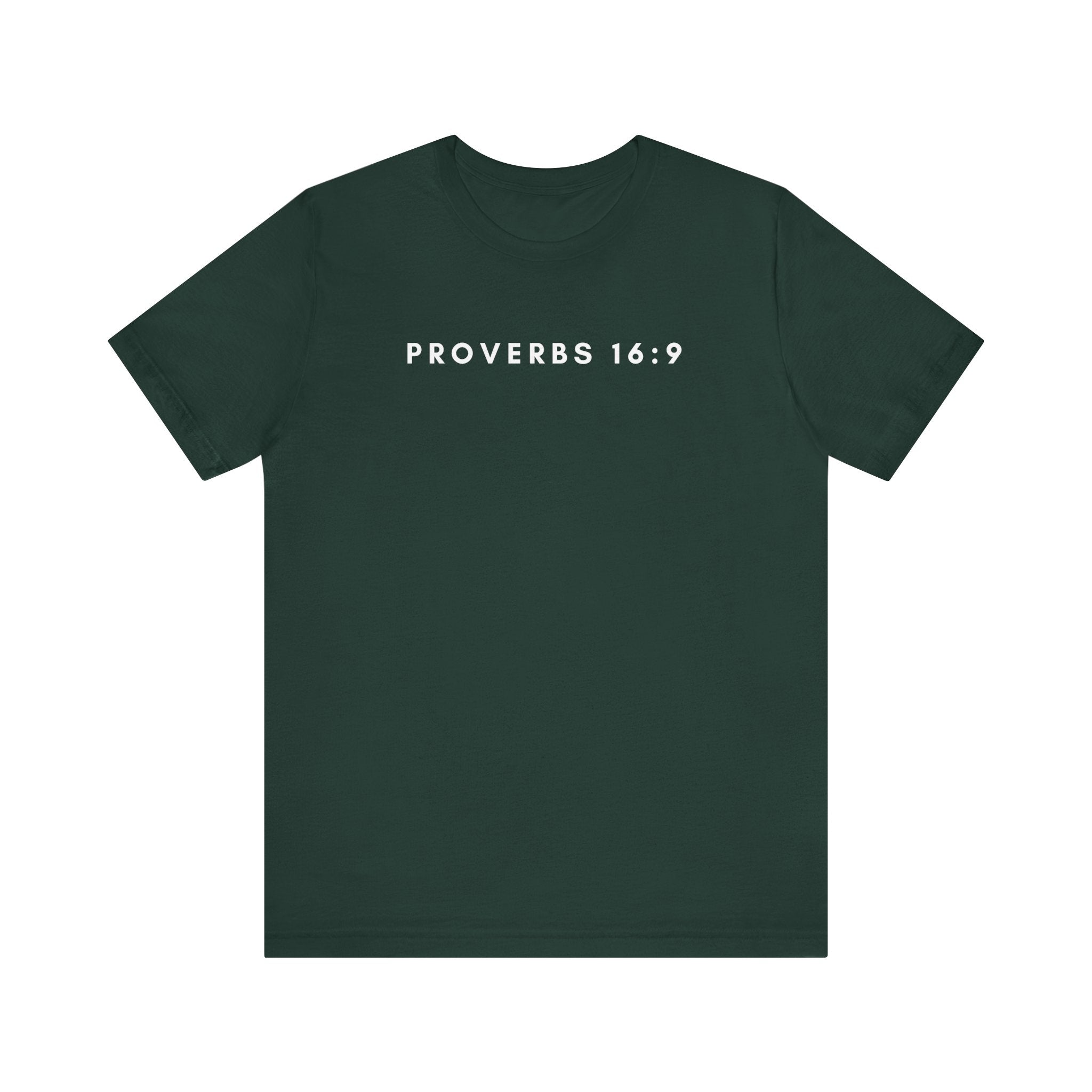 Proverbs 16:9 Tee (White Text)