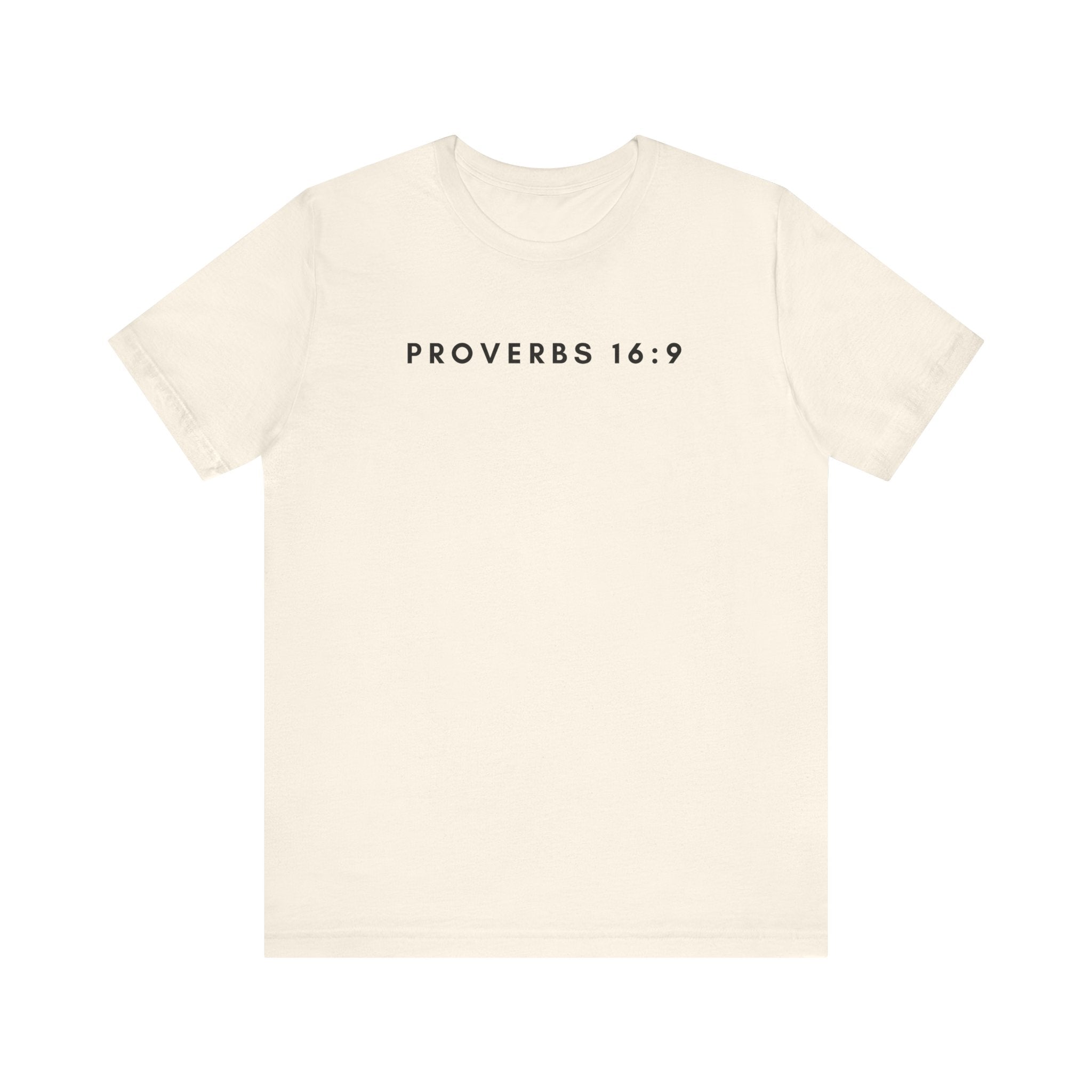 Proverbs 16:9 Tee (Black Text)