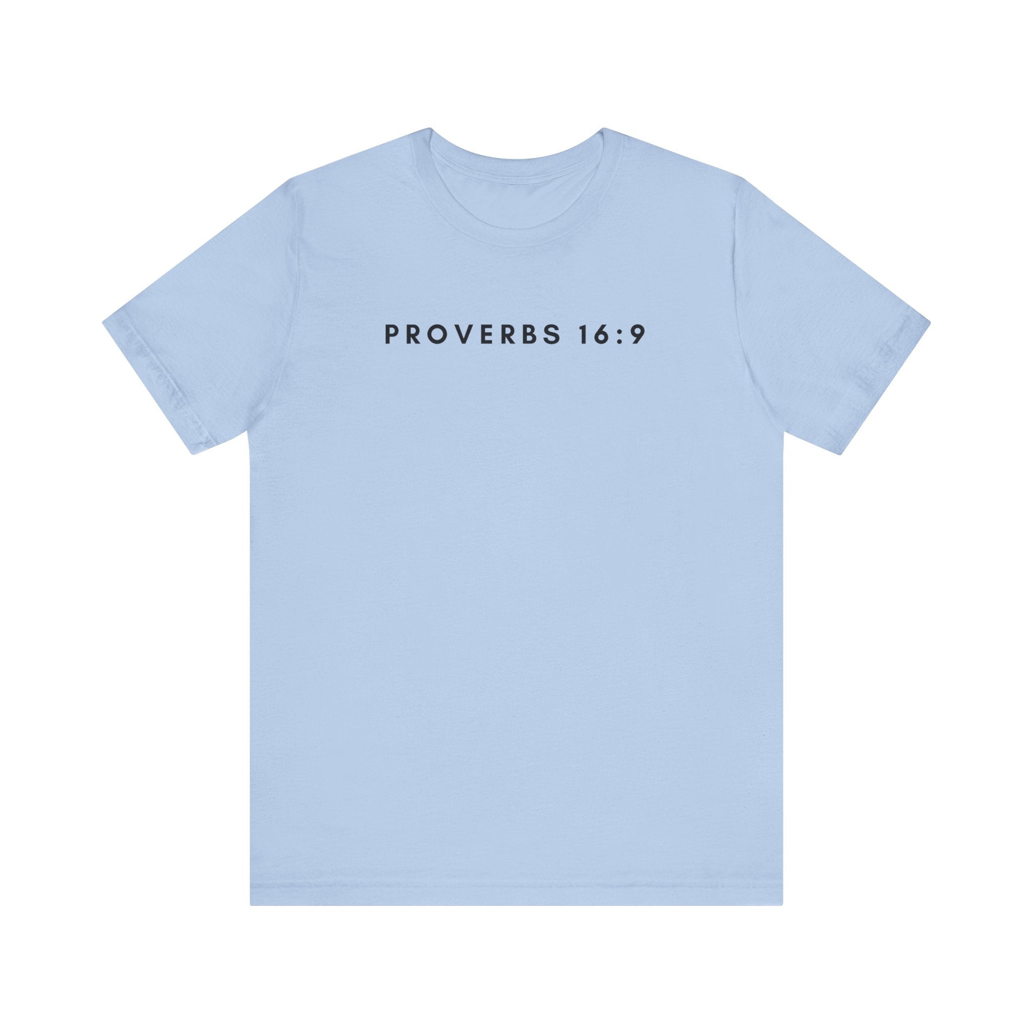 Proverbs 16:9 Tee (Black Text)