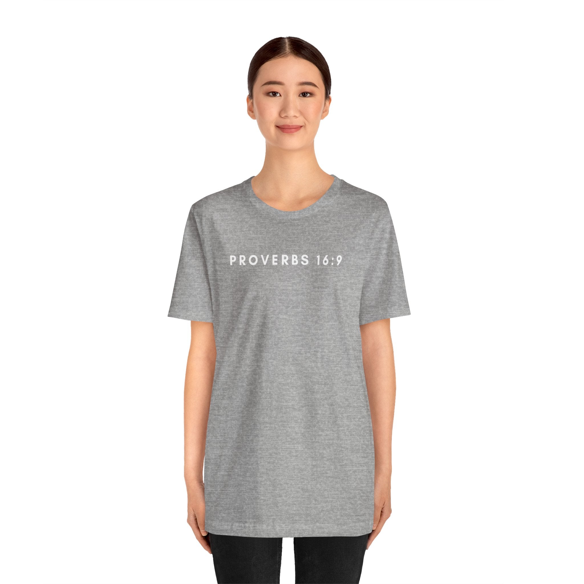 Proverbs 16:9 Tee (White Text)
