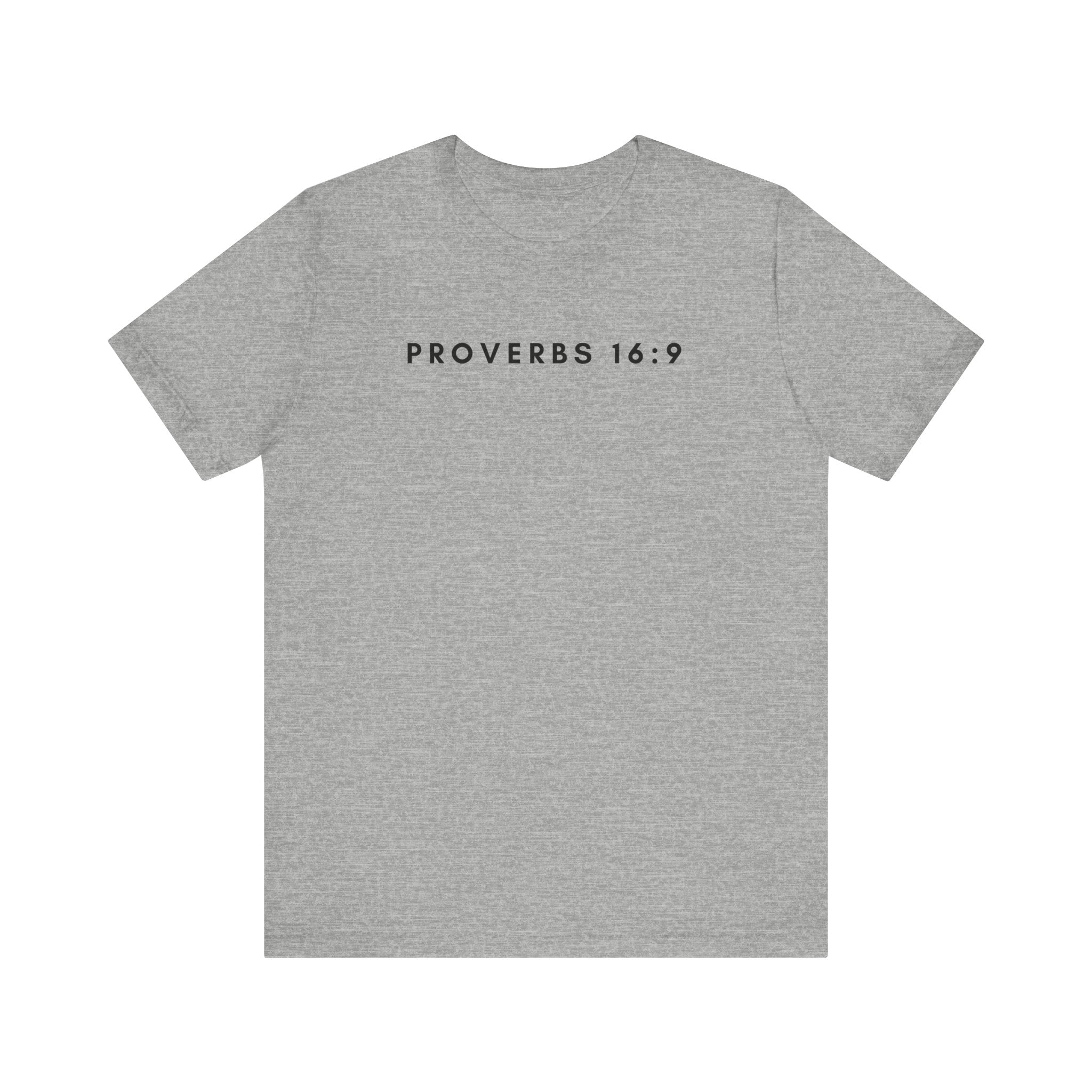 Proverbs 16:9 Tee (Black Text)