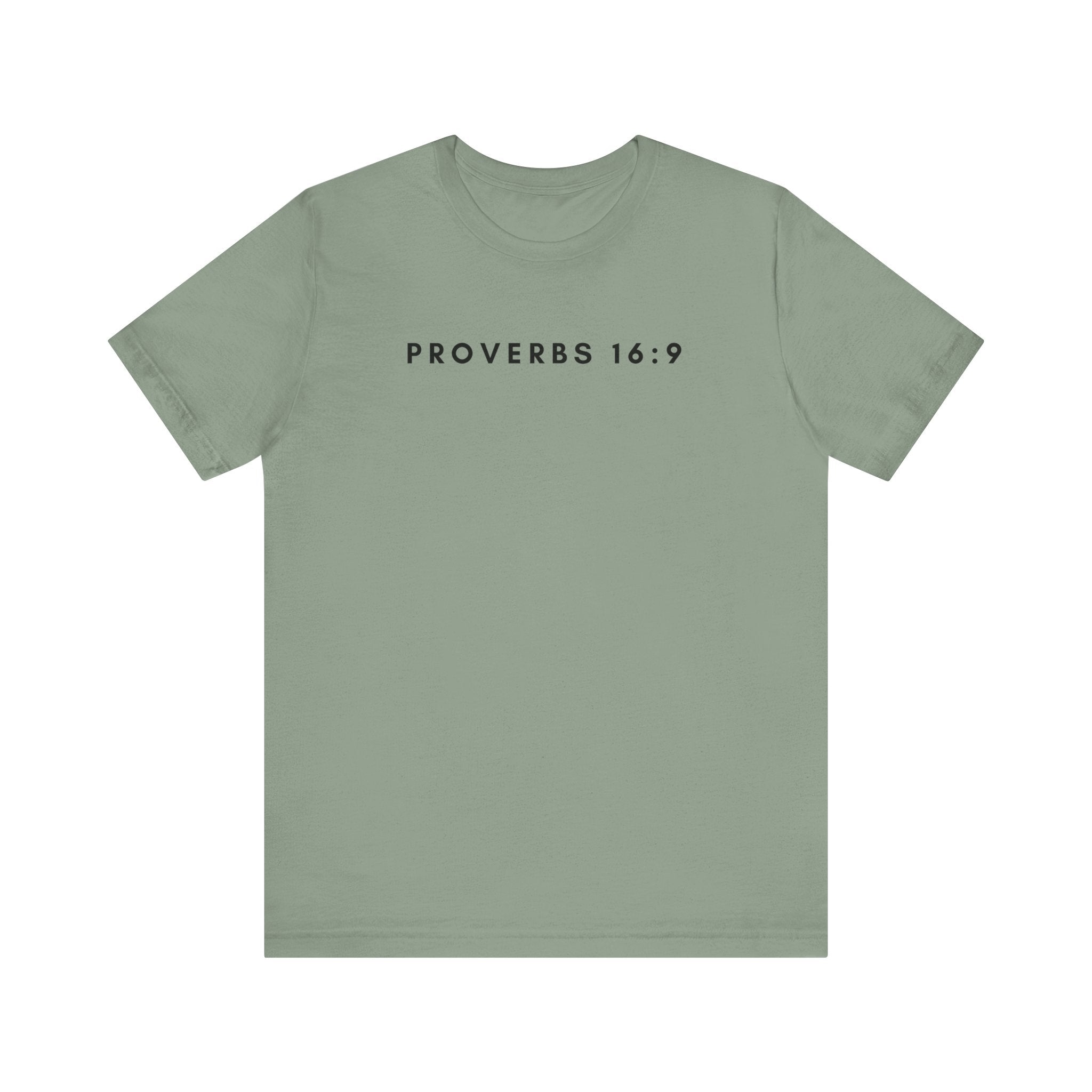 Proverbs 16:9 Tee (Black Text)